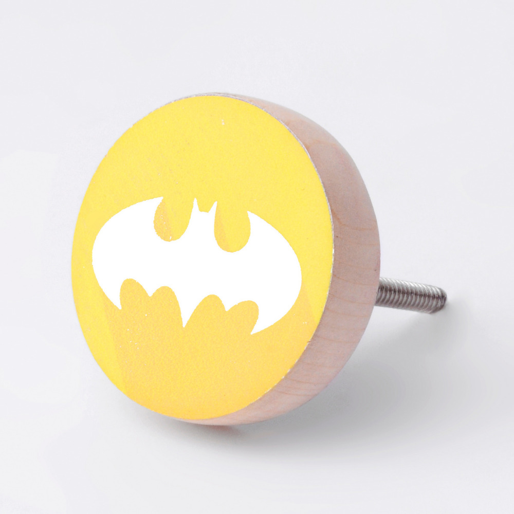 Handmade Pine Wood Batman Drawer Knob for Kids
